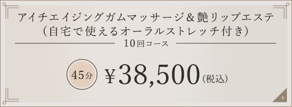 アイチエイジングガムマッサージ＆艶リップエステ 10回コース 45分 \38,500（税込）