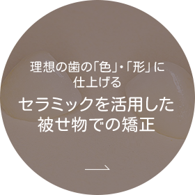 セラミックを活用した被せ物での矯正